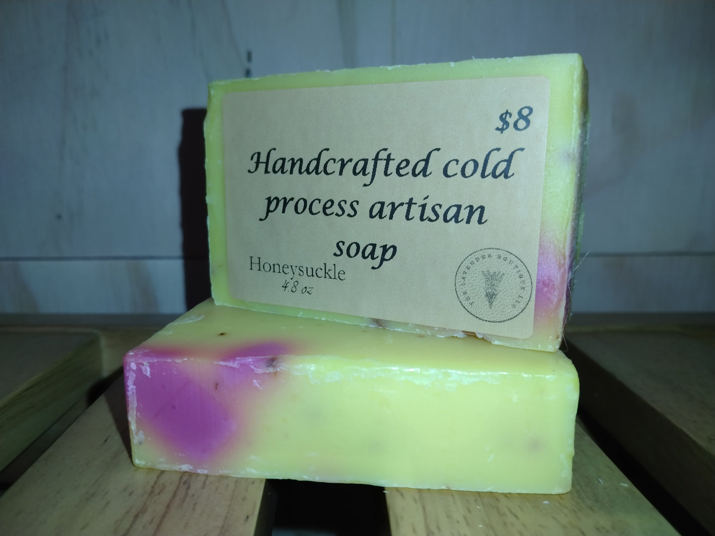 Handmade cold process artisan soap-honesuckle