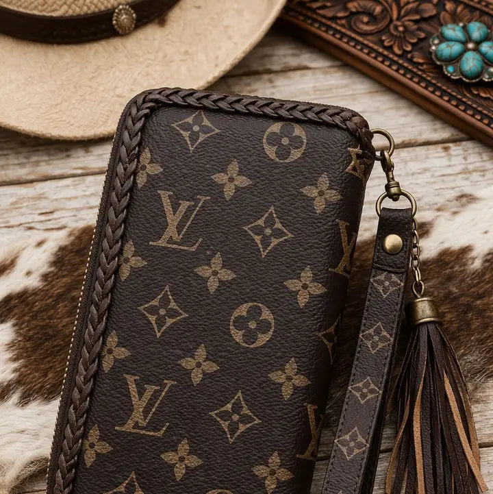 Western Upcycled Wristlet Wallet