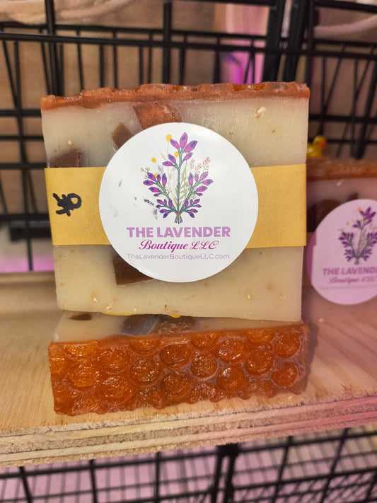 Handcrafted cold process artisan soap honey almond